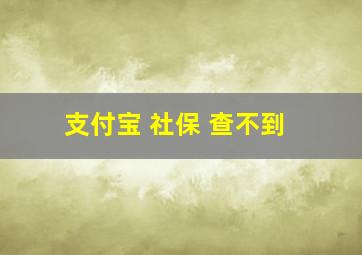 支付宝 社保 查不到